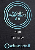Suomen vahvimmat 2020, Tiliviesti Oy